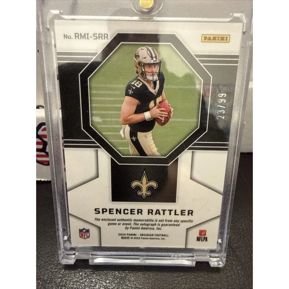 2024 Obsidian Spencer Rattler Rookie Patch Auto /99 RMI-SRR